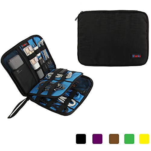 Teckone Universal Organiser Tragbar Veranstalter Reise Tragen Fall Case Tasche für WD My Passport Ultra/Samsung M3/Toshiba Festplatte Hard drive/ USB Kabel/ Elektronik-Zubehör/ Batterie-Speicher, Gesundheitswesen und Grooming Kit (Groß-Schwarz)