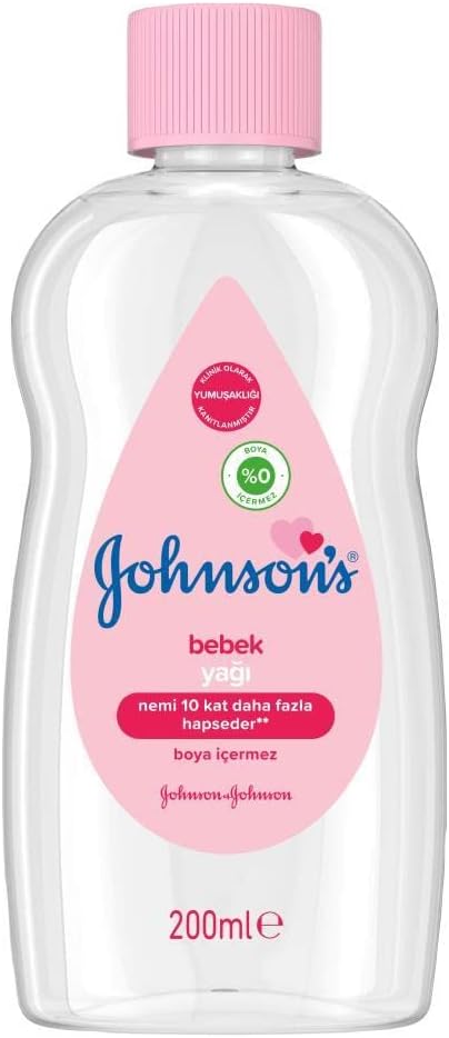 Johnson's Baby Bebek Yağı 200 ml | E Vitaminli, Nemlendirici ve Besleyici Bakım, Hassas Ciltler İçin, Boya İçermez