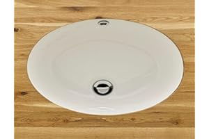 Clickbasin Under Counter Oval White Bathroom Sink 500mm by 410mm Inset LORDELO