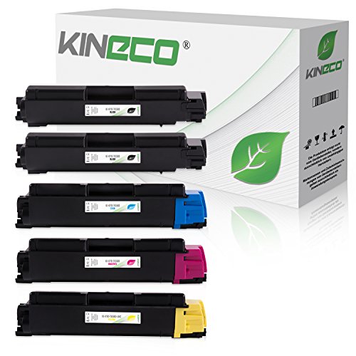 5 Toner kompatibel zu Kyocera TK580 ECOSYS P6021 CDN FS-C 5150 DN - TK580K ´TK580C TK580M TK580Y - Schwarz je 4.000 Seiten, Color 3.000 Seiten