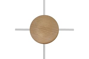 creative cables - Kit Mini rosone cilindrico in Legno a 4 Fori Laterali (Scatola di derivazione) - Neutro