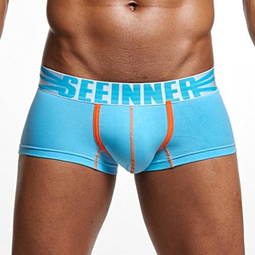 Men Underpants,Internet Mens Sexy Underwear Shorts Men Boxers Underpants Soft Briefs Elephant Bulge Pouch Mens Elastic T Back Lingerie Thong Erotic Underwear (M, Light Blue)