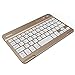 Produktbild Guanwen Bluetooth Tastatur, ultradünne PortableBluetooth Wireless Tastatur für iPad, iPad Pro, iPhone, Android, Samsung Galaxy Tab, Windows Oberfläche (Farbe : Gold)