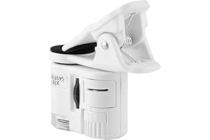 EJOYOUS Handy Mikroskop, Mini Mikroskop Handy Lupe 60-fache LED-UV-Licht Mini-Taschenfernrohr Makro-Fotoobjektiv für Handy Professionelles Mini-Handy-Clip-Mikroskop