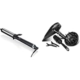 ghd Curve Classic Curl Tong - Arricciacapelli professionale (nero) & Air Kit - Asciugacapelli con Kit professionale per l'asc
