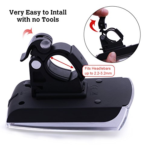 Solar LED Fahrradlampen Set, AVAWAY Solar Fahrradbeleuchtung USB Wiederaufladbare Fahrradlicht Scheinwerfer Set inkl. Frontlichter und Rücklicht, Halterung - 5