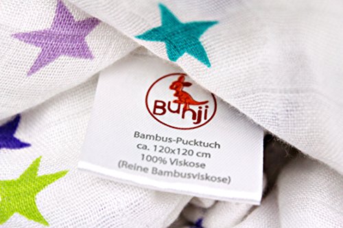 Luxus Spuck- & Pucktuch in hochwertiger Geschenkbox. Mit gratis E-Book. 100 % kuschelweiche Bambusviskose, 120 x 120 cm. Perfekt für den Sommer. Sehr beliebtes Geschenk zur Geburt! - 7