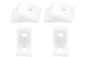 DTGN 20x20x15mm(LxWxH) Plastic Corner Brackets -100Pack - Good for Furniture Repairing - 2 Holes L Shape Right Angle Brace - White
