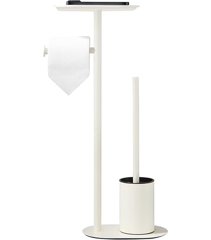 Baffect Brosse WC Et Poubelle 4 En 1 - Support Multifonction Blanc Avec Boîte à Mouchoirs