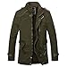 Winmate new men military Wool Slim Fit Jacket Coat Zip driver button casual jacket Aremy Green XXXL Size