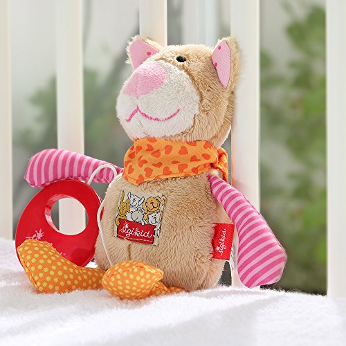 sigikid, Mädchen, Spieluhr, Stofftier Katze, Pink/Orange, 40354 - 3
