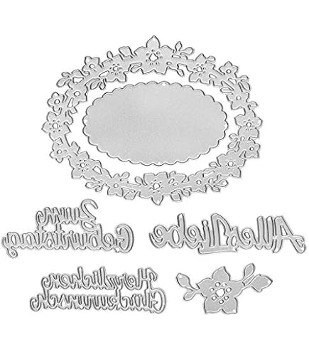 Karten-Kunst Stanzschablone 'Alles Liebe' – Mit Outline, Größe Ca. 6,5x2,2 Cm, Für Alle Stanzmaschinen