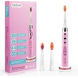 Cepillo de Dientes Eléctrico Sónicos Recargable en 4 horas Carga para un Uso Mínimo de 30 Día 3 Modos Opcionales incluye 3 Cabezales Reemplazables, Pink de Fairywill