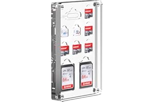 AODUKE 10TFSD Transparente magnetische Mini-SIM-Kartenhülle und Micro-SD-TF-Kartensteckplätze, Aufbewahrungshülle, Nano-SIM-Anrufkarten-Entfernungsstift/TF/Micro-SD-Karten-Display-Box-10TFSD