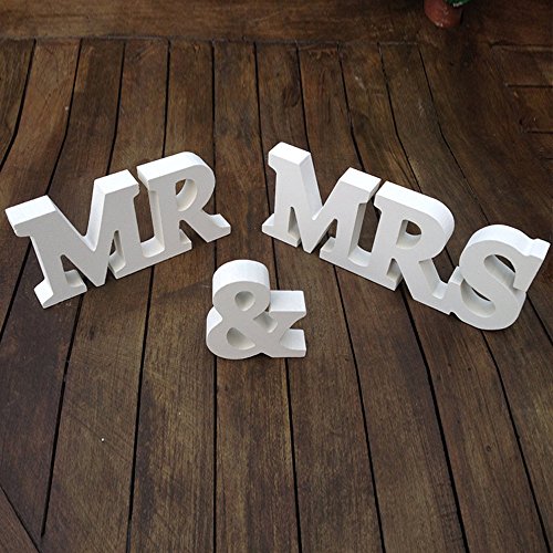 allbusky Herr und Frau Schild Geschenk Holz Buchstaben für Empfang Zeremonie Hochzeit Dekorationen Geschenk, MR & MRS