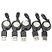 Produktbild CAOLATOR Micro USB Datenkabel Ladekabel Einziehbares Roll-up Cable für Samsung Galaxy S3 S4 S5 / mini aufrollbar Kurz USB short cable kabel Datenkabel Ladekabel ca 75 cm schwarz 5 Stücke