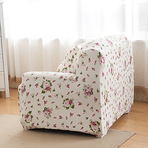 Stretch Sofahusse Sofabezug Sesselbezug Sofaüberwurf Armchair Cover für 1/2 Sitzer LianLe (2 Sitzer 145-185cm, Pfingstrose) - 2