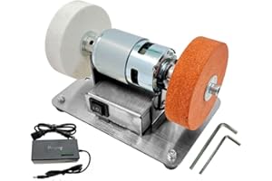 Vocdikficy Enchufe Europeo, Amoladora Doble de 100 W, Motor de Amoladora, Mini Muela Eléctrica de Pulido Grueso y Fino, Piedra de Afilar