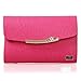 BMC Super Cute Mini Hot Pink Faux Leather Tweed Print Envelope Style Clutch XL Nail Stamping Plate Carrier