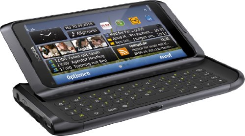 Nokia E7-00 Smartphone (10.2cm (4 Zoll) Clear-Black AMOLED Touchscreen, QWERTZ-Tastatur, 8 MP Kamera, GPS, WiFi, Ovi Karten, HDMI, 3.5mm Buchse) dark grey