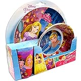 Set de plato, taza y tazón B.B.S. Juego de vajilla para Kids, Princesa, melamina, 3 Piezas