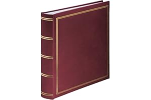 Hama Jumbo Fotoalbum London 30x30 cm (Fotobuch mit 80 weißen Seiten, Album für 320 Fotos zum Selbstgestalten und Einkleben) bordeaux