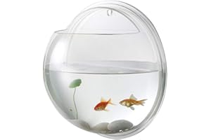 Alipis Wall Mounted Fish Tank: Hanging Betta Bowl Acrylic Vase - Small Floating Goldfish Bubble Air Plant Terrarium Transparent Hydroponic Pot for Aquarium Decor