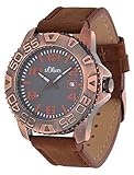s.Oliver Herren-Armbanduhr Analog Quarz Leder SO-15155-LQR