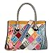 Produktbild NOBIE-BAG Frauenhandtasche, Schlangenhaut Textur Mode Bunt Geometrische Nähte Echtes Leder Diagonales Kreuz Damentaschen, Hochwertiges Quadrat Mit Atmosphärischem Querschnitt