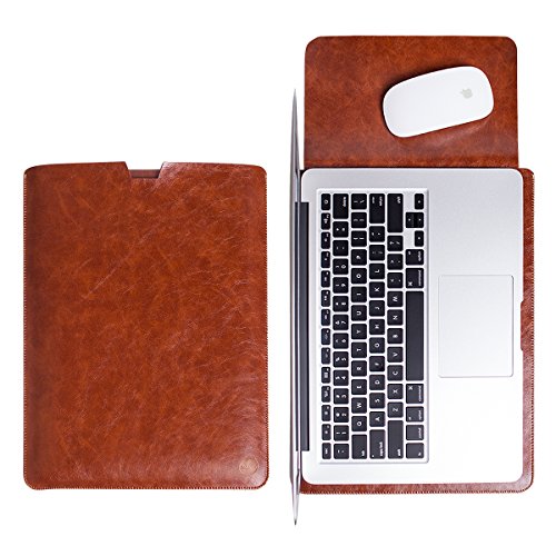 WALNEW Schlanke Leder New MacBook Air 12 Zoll Hülle, MacBook Schutzhülle, Hülle, Case, Cover, New MacBook Air 12 Zoll Hülle mit Handgriff, geschütztes Inneres und externes Mousepad