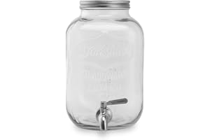 ECHTWERK Retro Getränkespender 5L, Glas, Robuster Limonadenspender mit luftdichtem Zapfhahn und Metalldeckel, ideal für Kaltgetränke auf Partys, Buffets & Feste