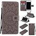 Produktbild Lonchee iPhone 7 Plus (5,5 zoll) Leder Wallet Tasche Brieftasche Schutzhülle , Sonnenblumen geprägten Muster Design Hochwertige PU Leder Folio Tasche Case Hülle im Bookstyle mit Standfunktion Kredit Kartenfächer (grau)