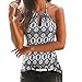 Produktbild Damen Vintage Tops VENMO Riemchen Weste Top Ärmelloses Shirt Cool lässiges ärmelloses gefaltetes Chiffon Cami Tank Top Trägershirts Flower Bestickte Strappy Cami Top Bluse Weste Pulli (Gray, S)
