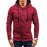 Beonzale Herren Solide Hoodie Langarm Kapuzenshirt Top Mode Outwear Kapuzenpullover Casual Langarmshirt Basic Sweats Männer Tops