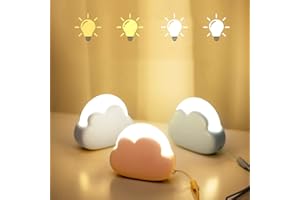 YOMERSIAH Veilleuse nuage pour chambre à coucher, jolie lampe de chevet pour enfant, portable rechargeable par USB, batterie LED pour enfant, décoration de chambre, cadeau d'anniversaire Kawaii (rose)