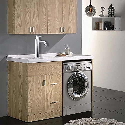 Ancheer Einhebel Waschtischarmatur Wasserhahn Silber - 7