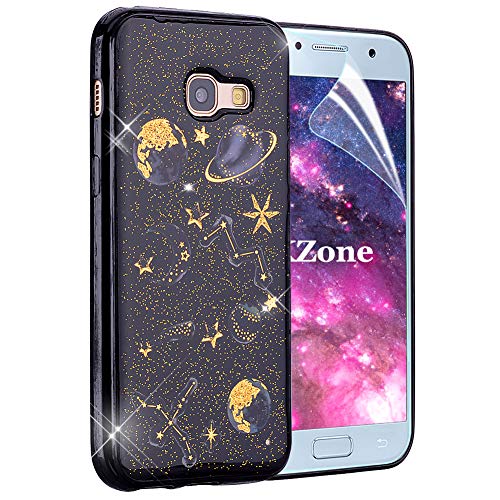 OKZone Galaxy A5 2016 Case,A510 Case, [Starry Night Series] Luxury Bling Glitter Sparkle Star Design Slim Fit Soft Gel TPU Silicone Skin Cover Case for Samsung Galaxy A5 2016 / A510 (Black)