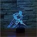 Produktbild Led Eishockey Spieler Tischlampe Usb Visuelle Luminary Nacht 3D Nachtlichter Für Kinder Geschenke Baby Schlafen Beleuchtung, Bluetooth Lautsprecher