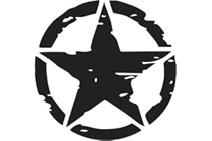 Finest Folia Juego de 2 pegatinas para el coche, diseño de estrella del ejército, para coche, motocicleta, diseño 3, autoadhesivas, resistente a la intemperie, accesorios para coche (negro mate, 20