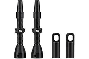 FOMTOR Tubeless Presta Valve Stem, Aluminum Alloy Stems with Value Core Remover Tool and Valve Stem Caps Fit Most Bicycle Tubeless Rims (Black, 44mm)