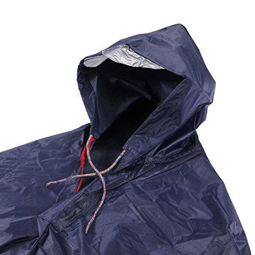 Preisvergleich Produktbild Universal Unisex Radfahrer Regenponcho / Regencape in blau mit transparenter Kappe