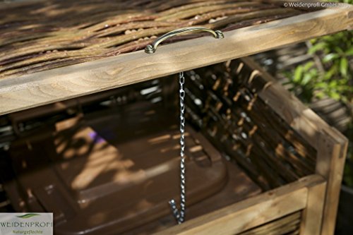 Mülltonnenverkleidung klein WEIDENPROFI aus Holz mit Weidengeflecht für eine Mülltonne bis 120 Liter - 8