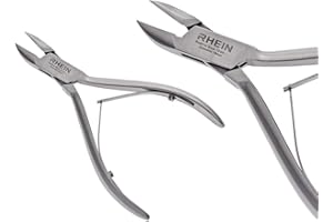 RHEIN INSTRUMENTE Nagelzange- Podologie Instrument- Fußnagelzange extra schmal-Eckenzange-Nagelzange für starke Fußnägel- Edelstahl- gewöllbte/gebogene Schneide-verschiedene Größen-schmales Modell (12,5 cm)
