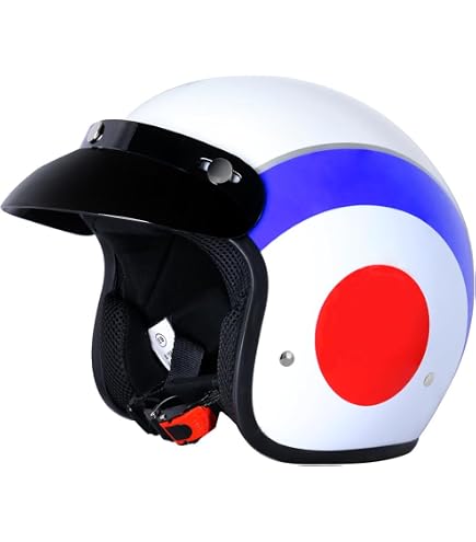 ViPER RSV06 Plus Open Face Motorcycle Helmet – ECE 22.06 Approved, Inner Sun Visor, Lightweight ABS