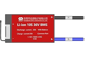 DALY BMS 10S 36V 20A Li-ion Batería de protección con cable de equilibrio y sensor de temperatura para dispositivo electrónico de batería DIY 18650 para el hogar