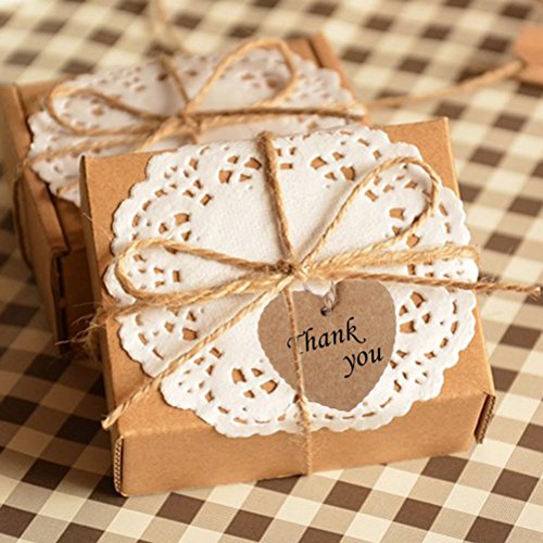 ULTNICE 100pcs Herz Lable Karte Tag überbacken Kraft Papier Tag Hochzeit Geburtstag Party Deko - 2