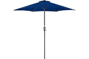 CHRISTOW Garden Parasol Umbrella Polyester Canopy Steel Sunshade With Crank Handle