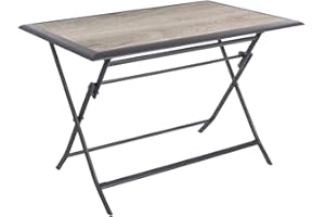 Hespéride - Mesa de jardín Plegable Rectangular Azua, Gris Humo - 4 plazas - Aluminio con Revestimiento epoxi antioxidante