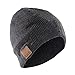 Produktbild Sharon Music Headset Beanie Bluetooth | Mütze Funkkopfhörer Stereo-Lautsprecher-Mikrofon Wireless Cap | kompatibel mit Smartphone | Dunkelgrau