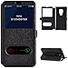 Produktbild Huawei Mate 20 Hülle Fenster Schwarz, PU Leder Handyhülle Tasche Magnet Folio Flip Case Schutzhüllen Handytasche mit Ständer Book View Case Cover Etui Bumper Schale Klapphülle für Huawei Mate 20